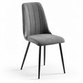 Upholstered dining chair in gray fabric with metal legs 40 x 45 x 90cm