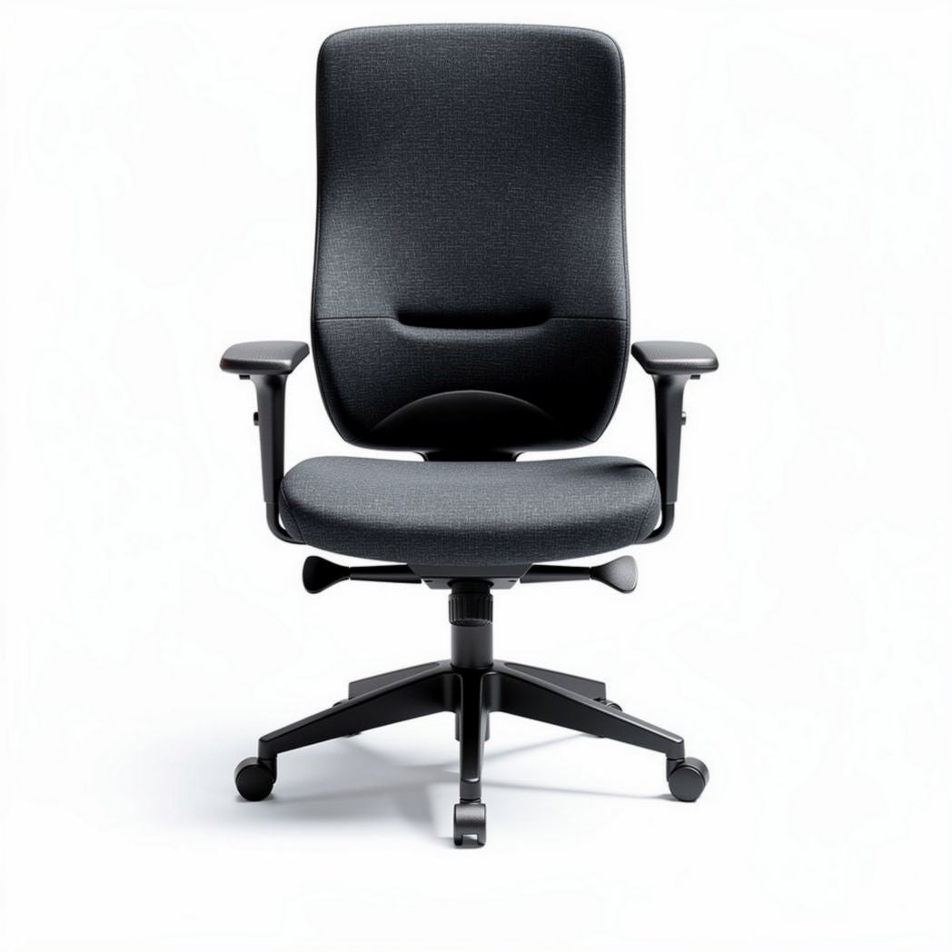 Ergonomic office chair with breathable fabric upholstery in black 55 x 65 x 120cm