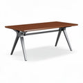 Wooden dining table with metal legs suitable for indoor or outdoor use 180 x 90 x 75cm
