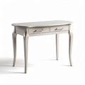 Oval desk with two drawers in beige 100 x 40 x 75cm wood construction