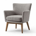 Fabric lounge chair with wooden legs in gray 85 x 75 x 80cm