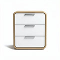 Wooden nightstand with three drawers and white finish 40 x 40 x 50cm